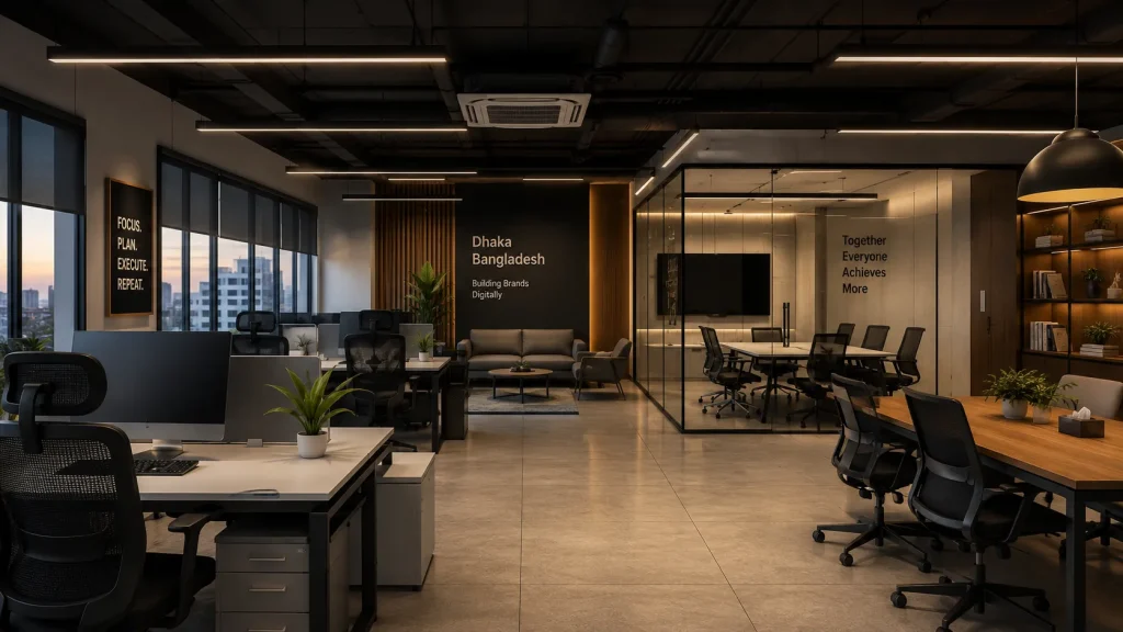 Modern office interior trends and workspace design in Dhaka