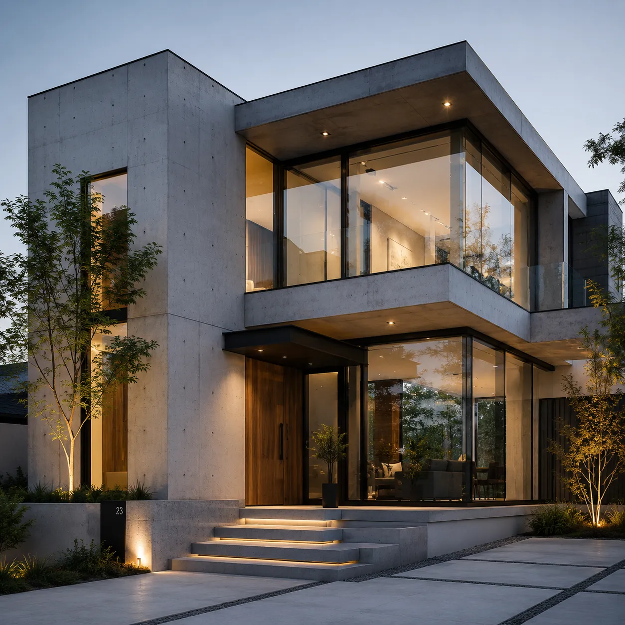 Glass and Concrete Combination